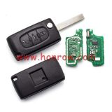 For Peu 3 button flip remote key with VA2 307 blade (With trunk button)  433Mhz ID46 PCF7961 Chip FSK Model