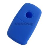 For VW 2+1 button Silicone case blue color