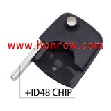 For V Passat flip remote key  head  (Round interface) with ID48 chip