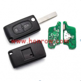  For Peu FSK 2 button flip remote key with HU83 407 blade 433Mhz 46 Chip 