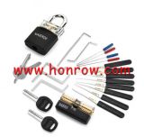 Locksmith Hand Tools with Practice Lock Pick Set Tension Wrench Broken Key Tool Combination Padlock Hardware