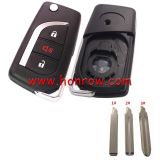 For Toyota 2+1 button Remote key blank(Only one blade for the key shell, you can choose the blade needed. )
