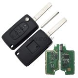 For Peu 3 button flip remote key with VA2 307 blade (With trunk button)  433Mhz ID46 PCF7961 Chip ASK Model