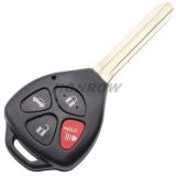 For To 3+1 button remote key blank with red panic