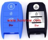 For Kia 4 button silicon case blue