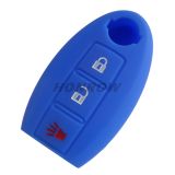 For Nissan 3 button Silicone case Blue color(MOQ:50pcs)