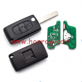 For PeuFSK 3 button flip remote key with HU83 407 blade  (With Light button) 433Mhz 46Chip 