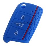 For VW 3 button silicon case(blue color)