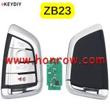 KEYDIY Remote key 4 button ZB23- smart key with key blank for KD900 URG200 KDX2 KD MAX