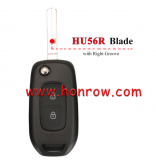 For Renault 2 button remote key  blank with HU56R Blade