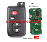  For Toy 3+1 button Smart Card 433MHz ID74 chip FSK A433 Board CHIP: ID74-WD04 Page 1:98
