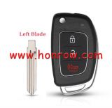 For Hyundai 2+1 button remote key blank with left blade