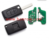 For Peu FSK 3 button flip remote key with HU83 407 blade ( With trunk button) 433Mhz 46 Chip