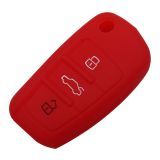 For Audi 3 button Silicone case red color (MOQ: 50pcs)