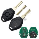 For BMW EWS Systerm 3 button remote blank with 4 track blade with 7935 chip   315MHZ