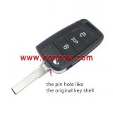 For VW Golf7 3 button remote key shell with HU66 blade