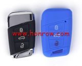 For VW 3 button silicon case blue color