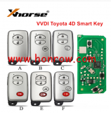 Xhorse VVDI Smart Remote Car Key 4D PCB Board For Toyota Support 0111/0140/3370/5290/A433/F433/6601/6630 312/314.3/315/433.92Mhz Car Models（please choose the key shell style）