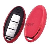 For Nissan TPU protective key case with Red color. MOQ:5pcs