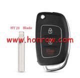 For Hyundai 2+1 button remote key blank with right blade