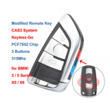 For BMW 3 button Modify Smart Remote Key with 315MHz PCF7952 chip 