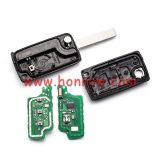 For Peu 3 button flip remote key with HU83 407 blade  (With Light button) 433Mhz ID46 PCF7961 Chip FSK Model