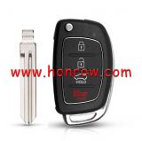 For Hyundai 3+1 button remote key blank with right blade