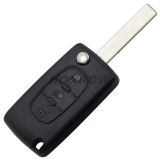 For Cit 407 blade 3 button flip remote key shell with light button ( HU83 Blade - Light - With battery place )