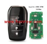  For Toy Previa Alphard 5 Buttons Smart Key with 315.12MHz ID71 Chip ASK Board No: 0780