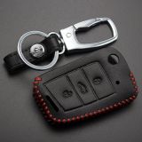 For VW 3 button key cowhide leather case.