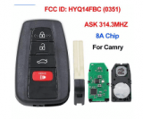 For Toy keyless go  314.3MHz 8A Chip HYQ14FBC  3+1 4 Button Proximity keyless go Remote Car Key 