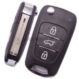 For Hyundai I30 and IX35 3 button flip remote key blank with Toy40 Blade