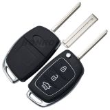 For Hyundai 3 button flip remote key blank with Toy40 Blade