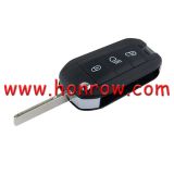For Peugeot 3 button remote key blank with HU83 blade