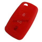 For VW 3 button silicon case red color MOQ:50PCS
