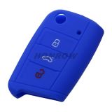 For VW 2+1 button silicon case Blue color