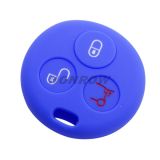 For Benz Smart 3 button silicon case (blue color)（MOQ: 50pcs)