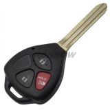 For To 2+1 button remote key blank with red panic Without Logo