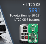 Lonsdor LT20-05 Smart Key with key shell  8A+4D Adjustable Frequency For Toyota 5691 Support K518 & K518ISE & KH100+