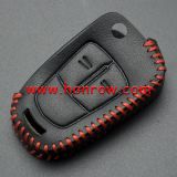 For Opel 2 button key cowhide leather case