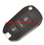 For Peugeot 508 3 button Remote Flip Car Key Shell with VA2 blade For Peugeot 208 2008 301 308 508 5008 RCZ Expert /Citroen C-Elysee C4-Cactus C3 Light