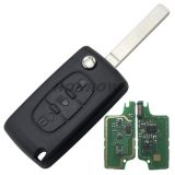 For Peu 3 button flip remote key with VA2 307 blade (With Light button)  433Mhz ID46 PCF7961 Chip ASK Model