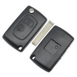 For Peu 2 button modified flip remote key blank with VA2-307 Blade