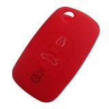For Audi 3 button Silicone case  red (MOQ: 50pcs) 