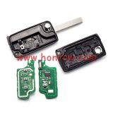 For Peu 3 button flip remote key with VA2 307 blade (With trunk button)  433Mhz ID46 PCF7961 Chip FSK Model
